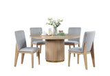 Caspian - 5 Piece Round Dining Table Set With Chairs - Oak - Furniture Home Direct