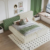 Modern Upholstered Platform Bed With Storage Space, Sturdy And Stable Solid Wood Frame - Furniture Home Direct