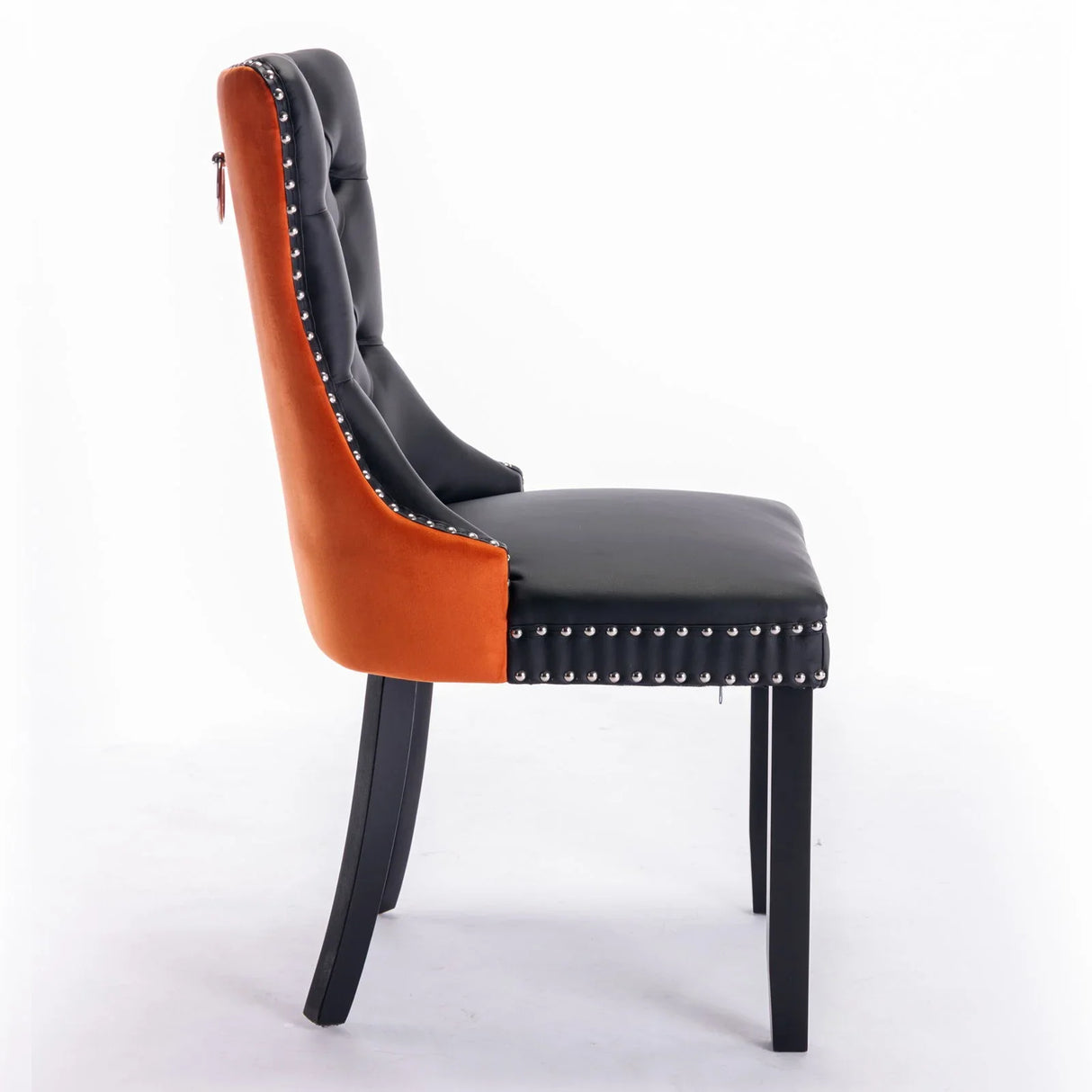 Nikki - Modern, High-End Tufted Solid Wood Contemporary PU And Velvet Upholstered Dining Chair With Wood Legs Nailhead Trim (Set of 2) - Furniture Home Direct