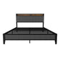 Bed With Charging Station, American Design Upholstered Headboard, Metal Platform - Furniture Home Direct