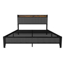 Bed With Charging Station, American Design Upholstered Headboard, Metal Platform - Furniture Home Direct