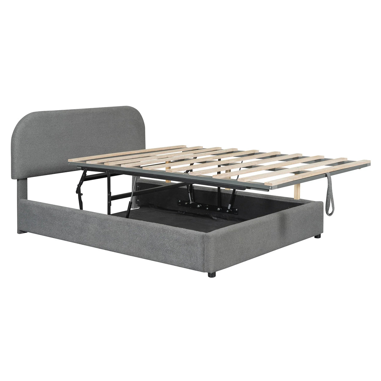 Upholstered Platform Bed With Hydraulic Storage System - Furniture Home Direct