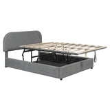 Upholstered Platform Bed With Hydraulic Storage System - Furniture Home Direct