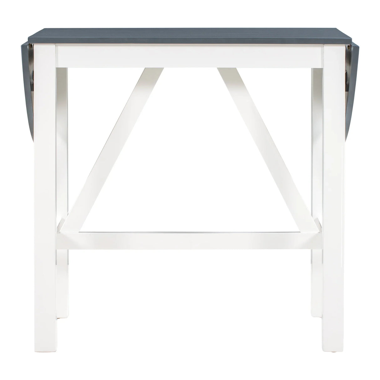 Dining Set Drop Leaf Counter Height With 2 Chairs White Gray - Furniture Home Direct