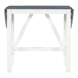 Dining Set Drop Leaf Counter Height With 2 Chairs White Gray - Furniture Home Direct