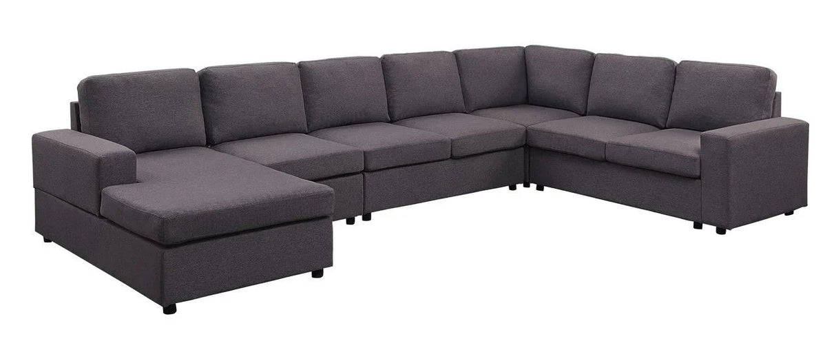 Tifton - Linen 7 Seat Reversible Modular Sectional Sofa Chaise - Furniture Home Direct