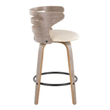 Cosini - Mid Century Modern Fixed Height Barstool With Swivel And Round Footrest (Set of 2) - Furniture Home Direct