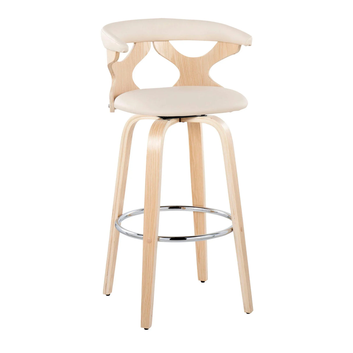 Gardenia - Contemporary Fixed Height Barstool With Swivel With Round Footrest (Set of 2) - Furniture Home Direct