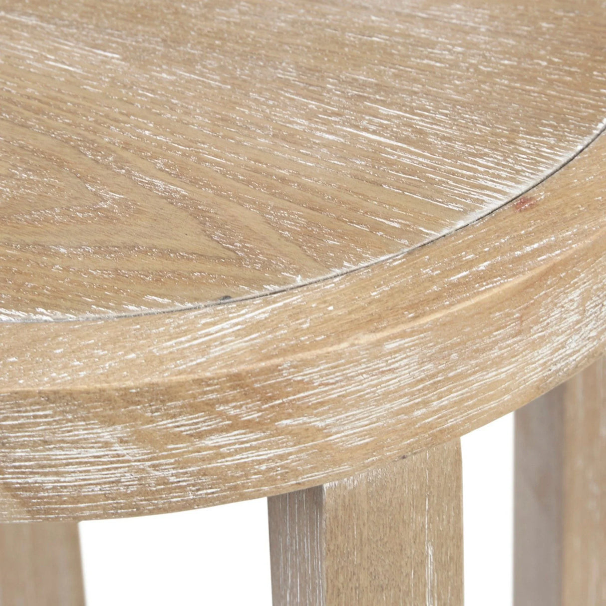 Accent Table Round Rustic Ash Veneer Reclaimed Wheat - Natural - Furniture Home Direct