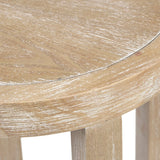 Accent Table Round Rustic Ash Veneer Reclaimed Wheat - Natural - Furniture Home Direct