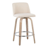 Toriano - Contemporary Fixed Height Counter Stool With Swivel & Round Footrest Modern Design (Set of 2) - Furniture Home Direct
