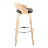Grotto - Contemporary Fixed-Height Barstool With Swivel With Round Footrest (Set of 2) - Furniture Home Direct