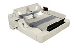 Queen Bed Upholstered Platform with Built in Lighting Beige - Furniture Home Direct