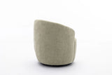 Chenille Fabric Swivel Accent Armchair Barrel Chair With Powder Coating Metal Ring - Furniture Home Direct
