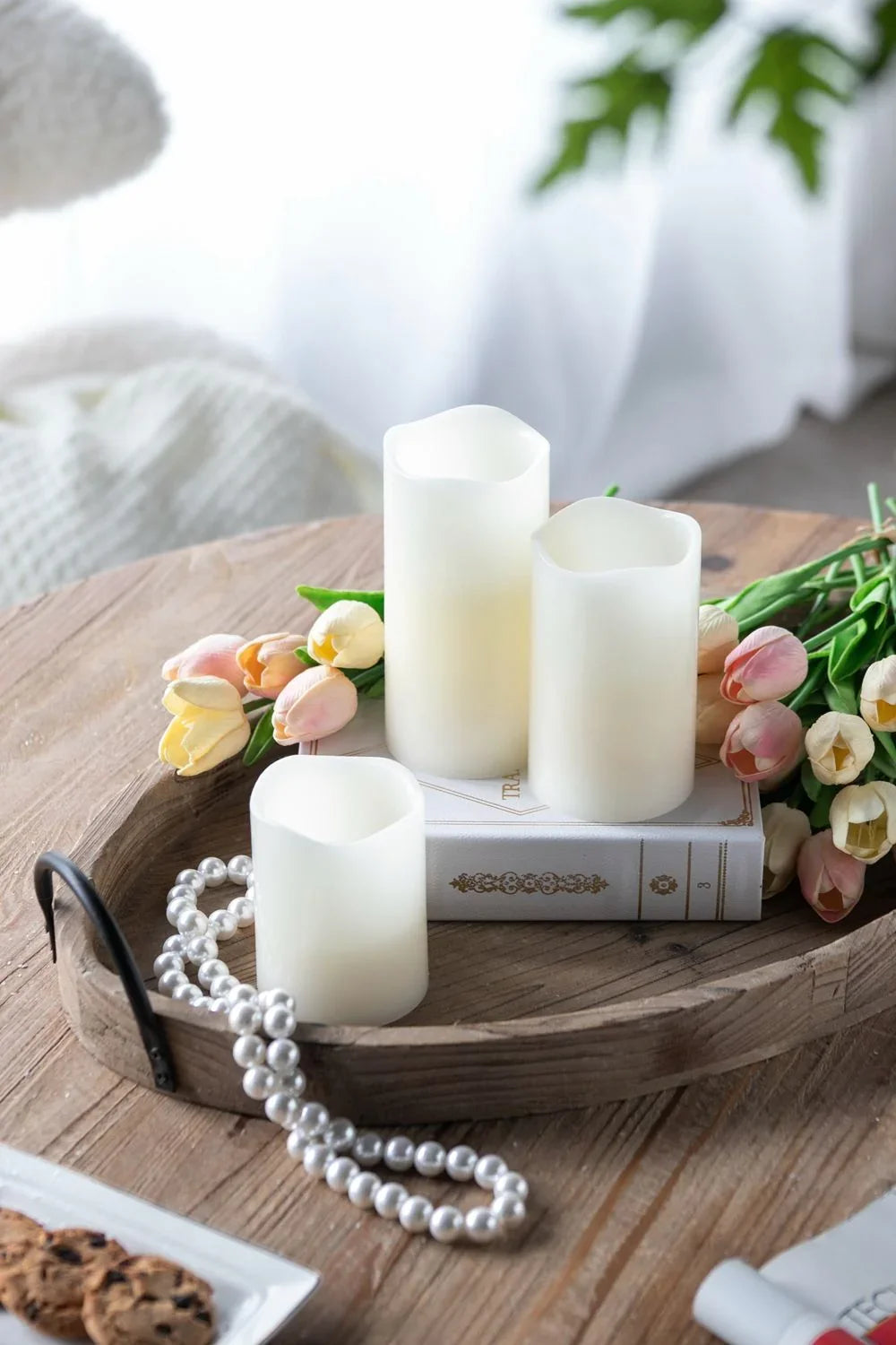 LED Candles With Remote Timer (Set of 3) - Ivory - Furniture Home Direct