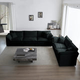 Modern Chenille 3 Piece Living Room Set - Black - Furniture Home Direct