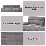 Cadenza - Corduroy Loveseat - Gray - Furniture Home Direct