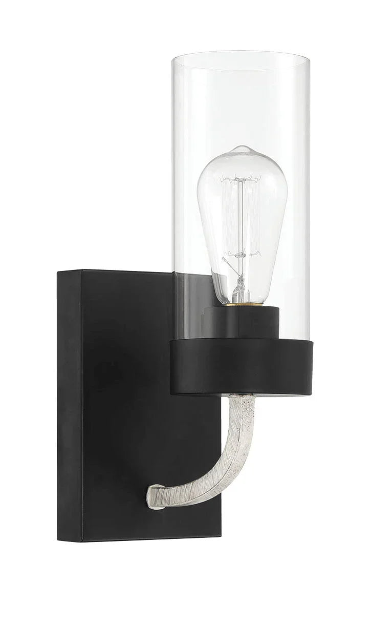 Zephyr - Single Light Sconce - Black / Clear - Furniture Home Direct