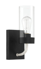 Zephyr - Single Light Sconce - Black / Clear - Furniture Home Direct