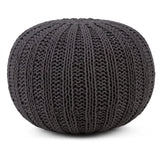 Shelby - Handcrafted Hand Knit Round Pouf - Furniture Home Direct