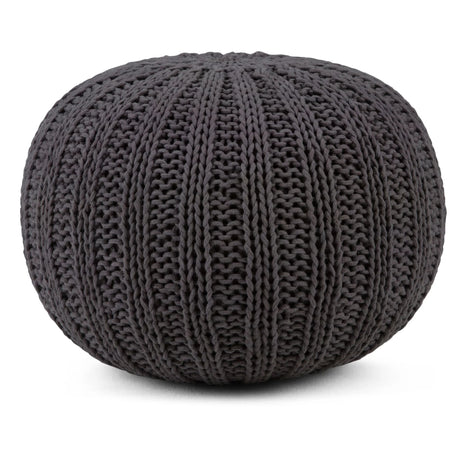 Shelby - Handcrafted Hand Knit Round Pouf - Furniture Home Direct