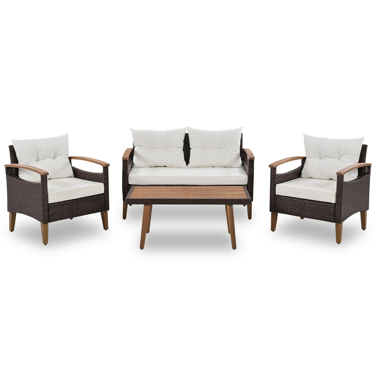 4 Piece Garden Furniture, Patio Seating Set - Furniture Home Direct