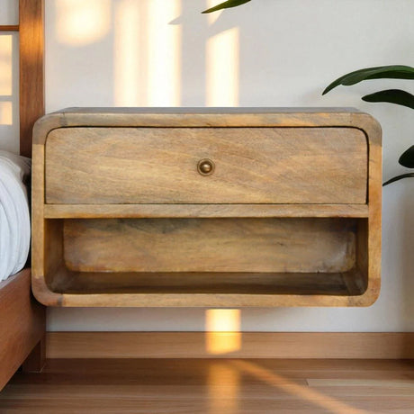 Curve Upper Slot Floating Nightstand - Furniture Home Direct