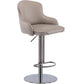 Titanium Stainless Steel Bar Stool, Grade Modern Leather Bar Chair With Backrest, Swivel Adjustable Height For Kitchen Counter And Dining Room - Furniture Home Direct