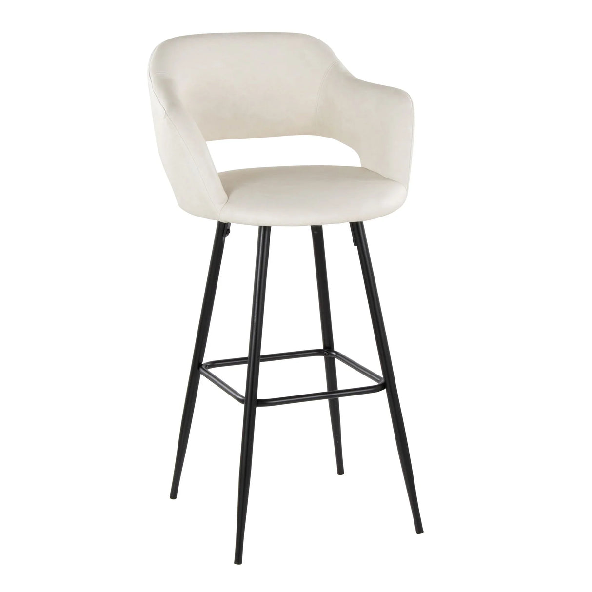 Margarite - Contemporary Fixed Height BarStool With Square Footrest (Set of 2) - Furniture Home Direct