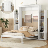 Wall Murphy Bed With Shelves And LED Lights - Furniture Home Direct