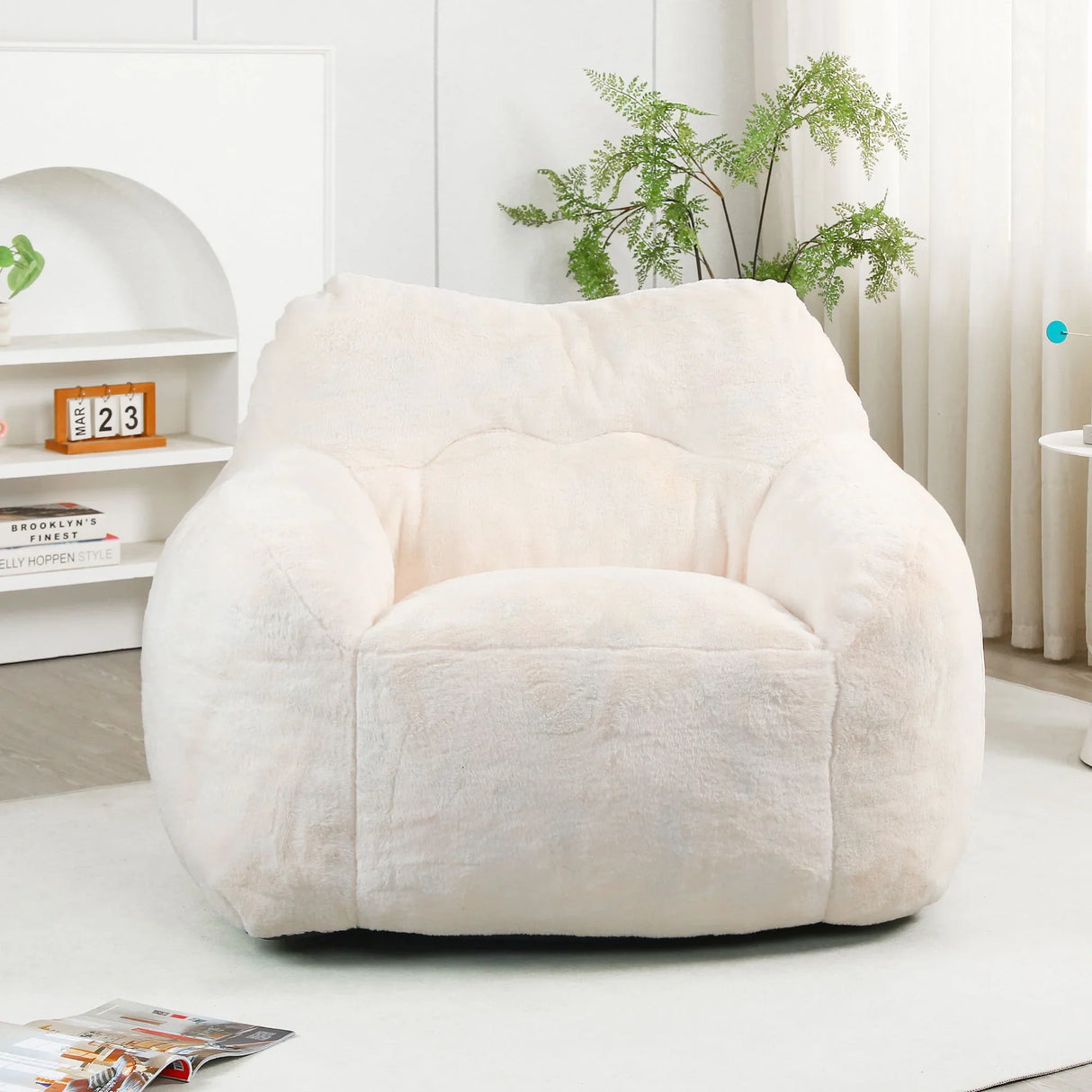 Beanbag Sofa Chair With Armrests Stuffed High Density Foam - Furniture Home Direct