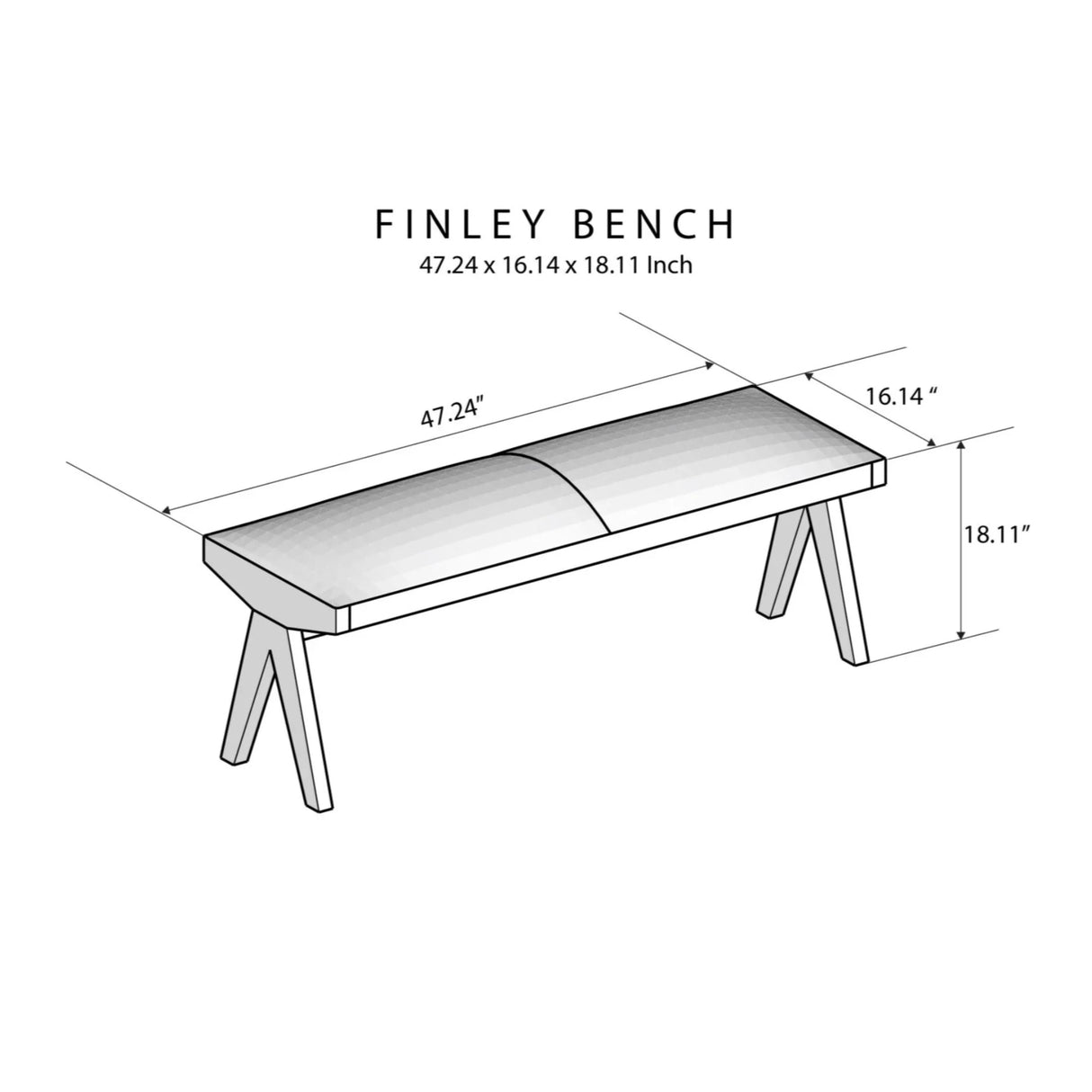 Chad - Mid-Century Modern Leather Bench - Brown / Tan - Furniture Home Direct