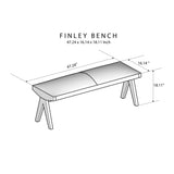 Chad - Mid-Century Modern Leather Bench - Brown / Tan - Furniture Home Direct