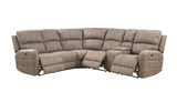 Olwen - Nubuck Power Recliner Sectional Sofa With USB Port - Mocha - Furniture Home Direct