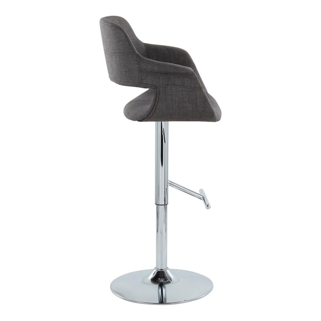 Vintage Flair - Mid Century Modern Adjustable Barstool & Straight T Footrest (Set of 2) - Furniture Home Direct