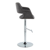 Vintage Flair - Mid Century Modern Adjustable Barstool & Straight T Footrest (Set of 2) - Furniture Home Direct