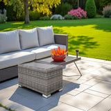 Chesterville - Slatted Coffee Table With Aluminum Top - Gray - Furniture Home Direct