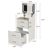 Vanity Desk With Mirror And 3 Drawers American Design White - Furniture Home Direct