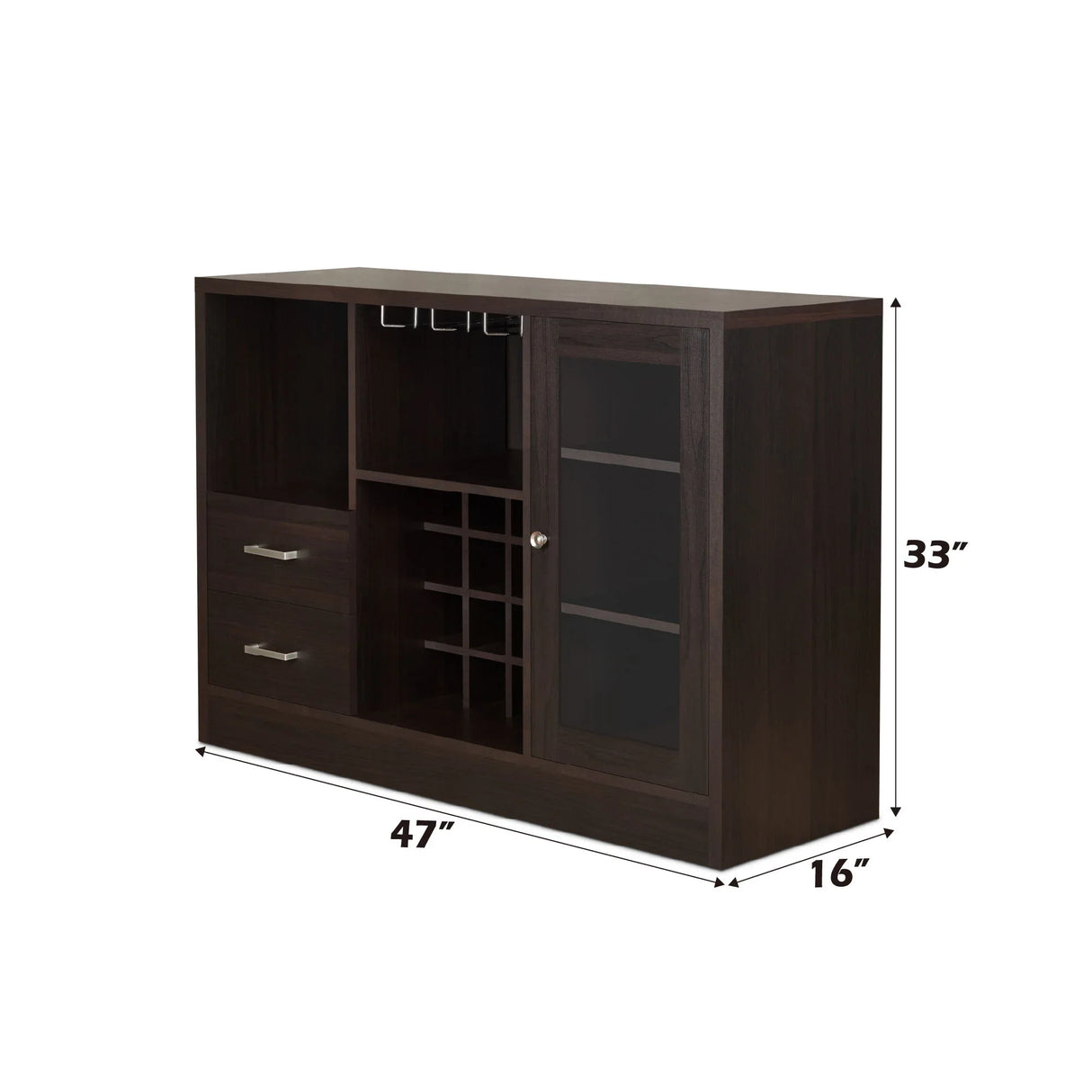 Hazen - Wine Cabinet III - Espresso - Furniture Home Direct