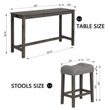 4 Piece Bar Table Set With Power Outlet, 3 Padded Stools - Furniture Home Direct