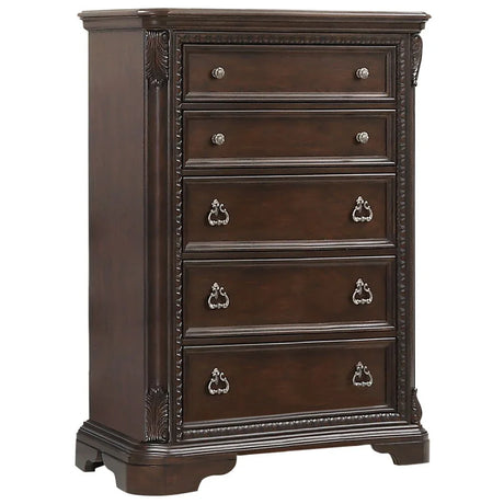 Traditional 5 Drawer Chest - Mahogany - Furniture Home Direct
