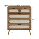 Modern 5 Drawer Accent Chest - Walnut - Furniture Home Direct