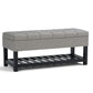 Saxon - Upholstered Transitional Storage Ottoman Bench - Furniture Home Direct