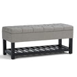 Saxon - Upholstered Transitional Storage Ottoman Bench - Furniture Home Direct