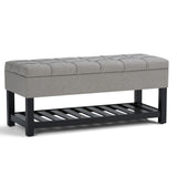 Saxon - Upholstered Transitional Storage Ottoman Bench - Furniture Home Direct