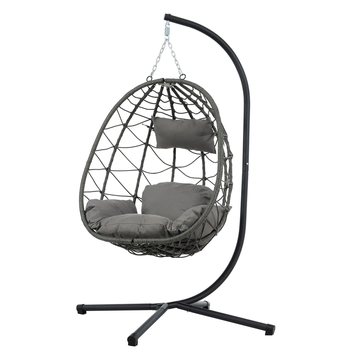Outdoor Egg Chair With Stand - Dark Gray - Furniture Home Direct