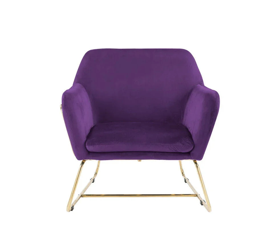 Keira - Velvet Accent Chair With Metal Base - Furniture Home Direct