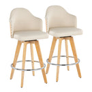 Ahoy - Contemporary Fixed Height Counter Stool & Round Footrest (Set of 2) - Furniture Home Direct