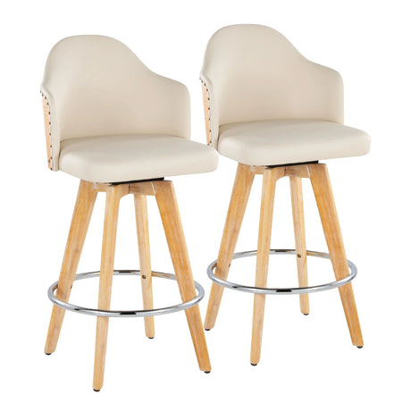 Ahoy - Contemporary Fixed Height Counter Stool & Round Footrest (Set of 2) - Furniture Home Direct