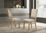 Brutus - Wide Contemporary Fabric Dining Chair (Set of 2) - Reclaimed Wheat - Furniture Home Direct